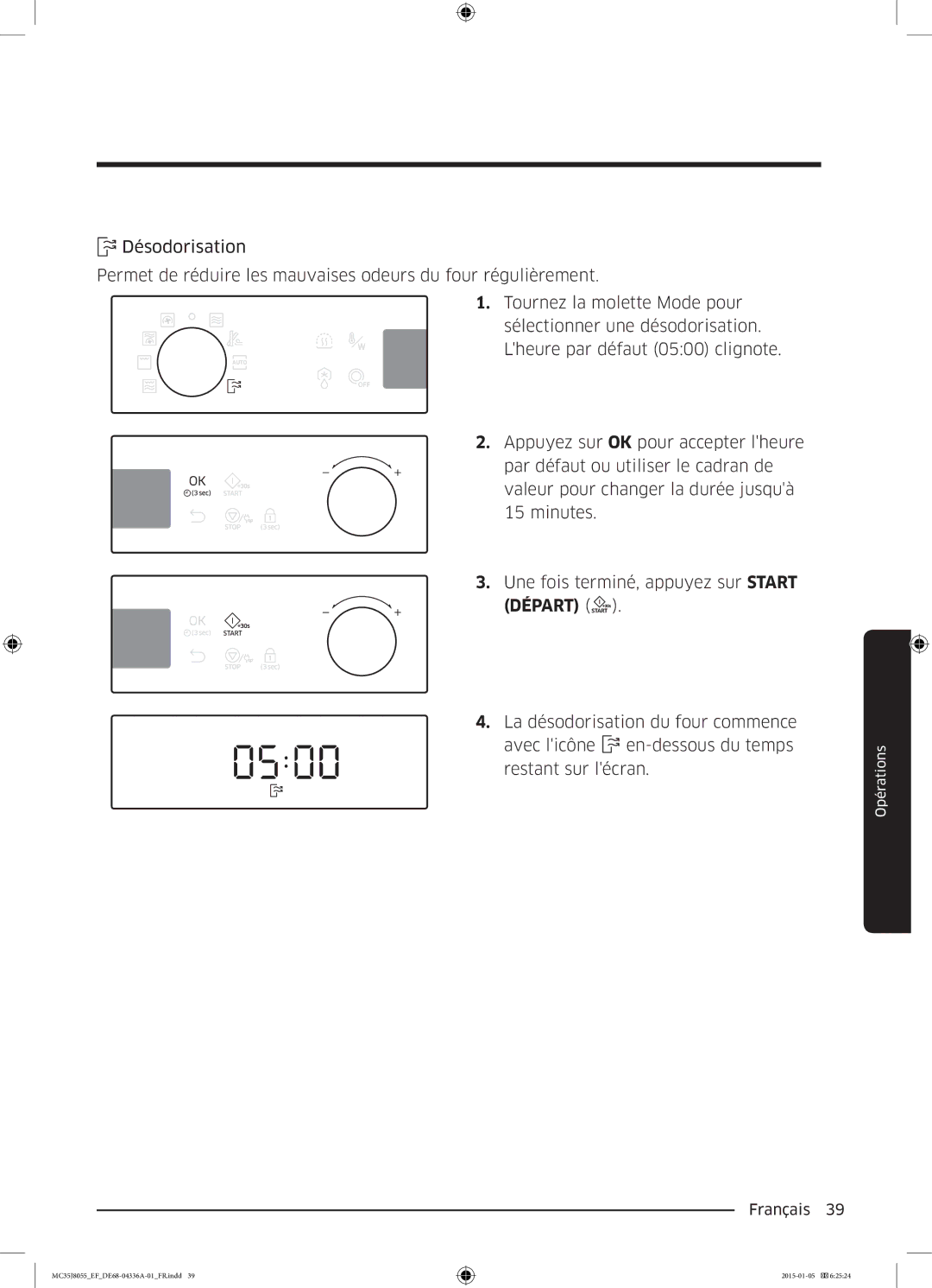 Samsung MC35J8055CW/EF, MC35J8055CK/EF, MC35J8055KT/EF manual Français  